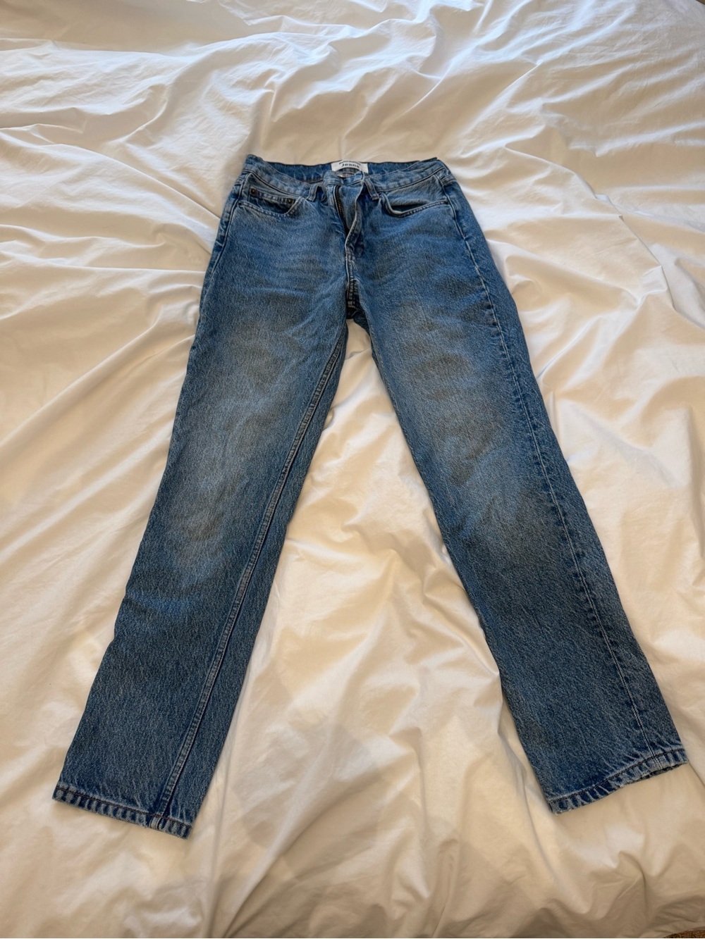 Reformation Straight-Leg Blue Denim Jeans